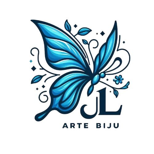 Logo JL Arte Biju — borboleta azul